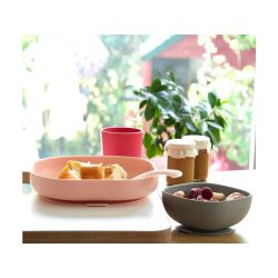 Beaba tunisie materna.tn Coffret repas en silicone 4 pièces rose