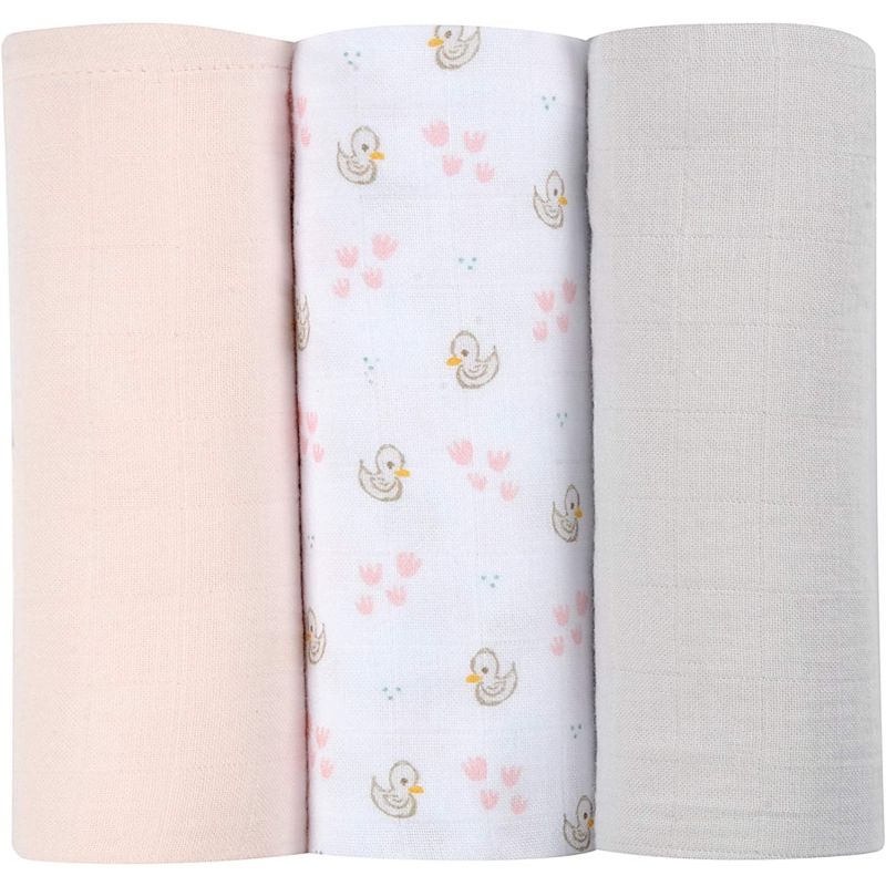 Beaba tunisie materna.tn Lot de 3 langes en coton Cygne rose