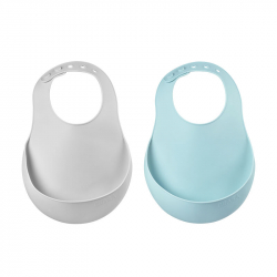 Lot de 2 bavoirs silicone -...