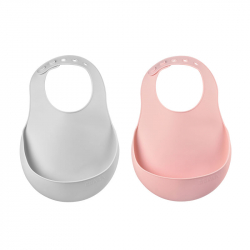 Lot de 2 bavoirs silicone -...