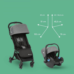 Poussette bonny duo black chic